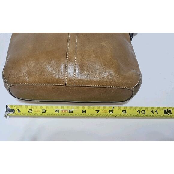 COACH Legacy Leather Slim Duffle Convertible Crossbody Bag in Tan #9328 - Picture 9 of 15